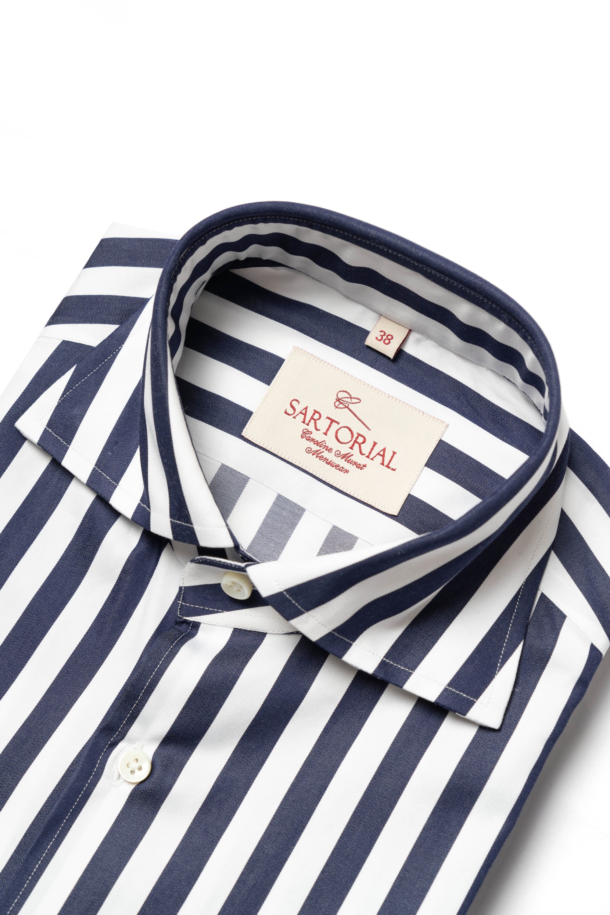 MTO Navy Stripe Cotton Shirt