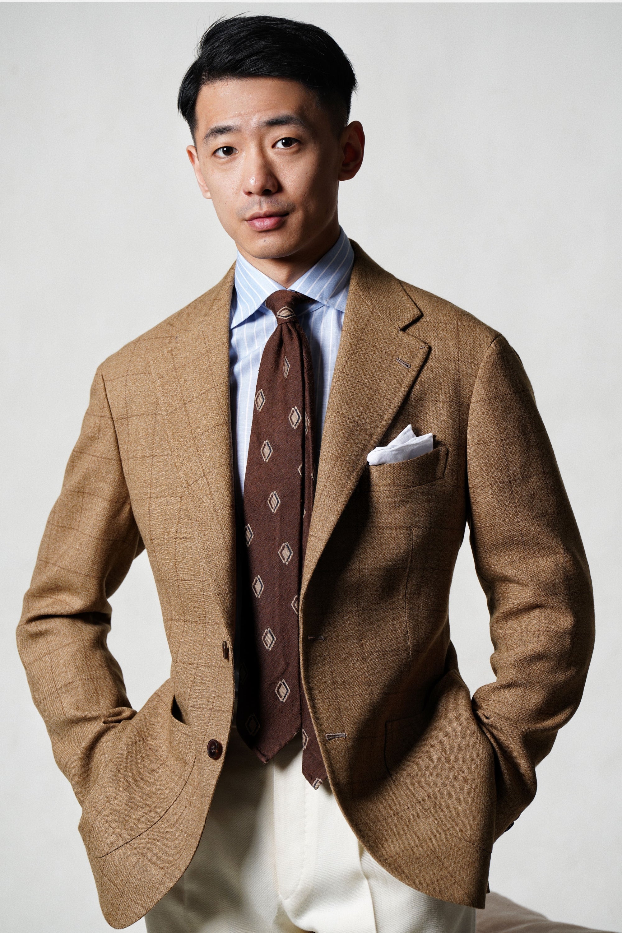 Pale Blue Stripe Blending Shirt