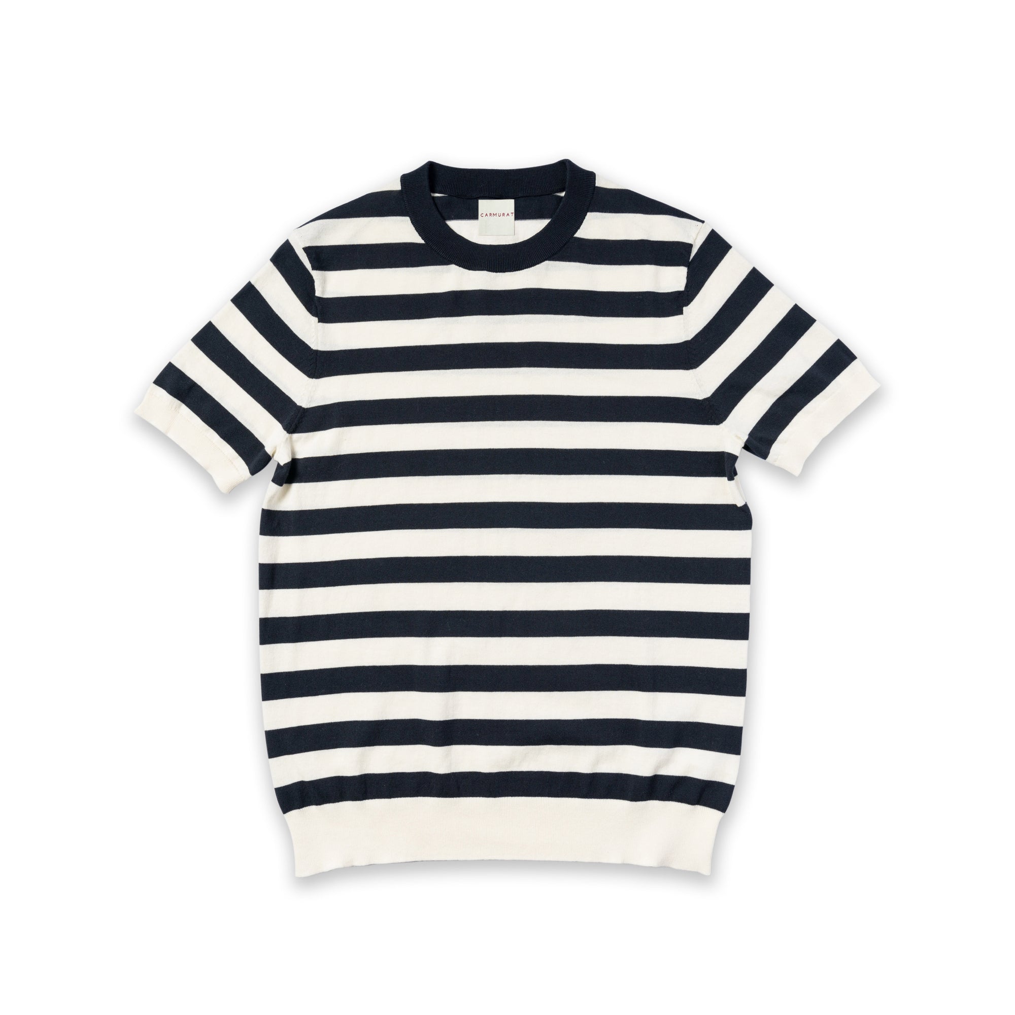 Taupe / Navy / Moss Cotton Silk Breton Top