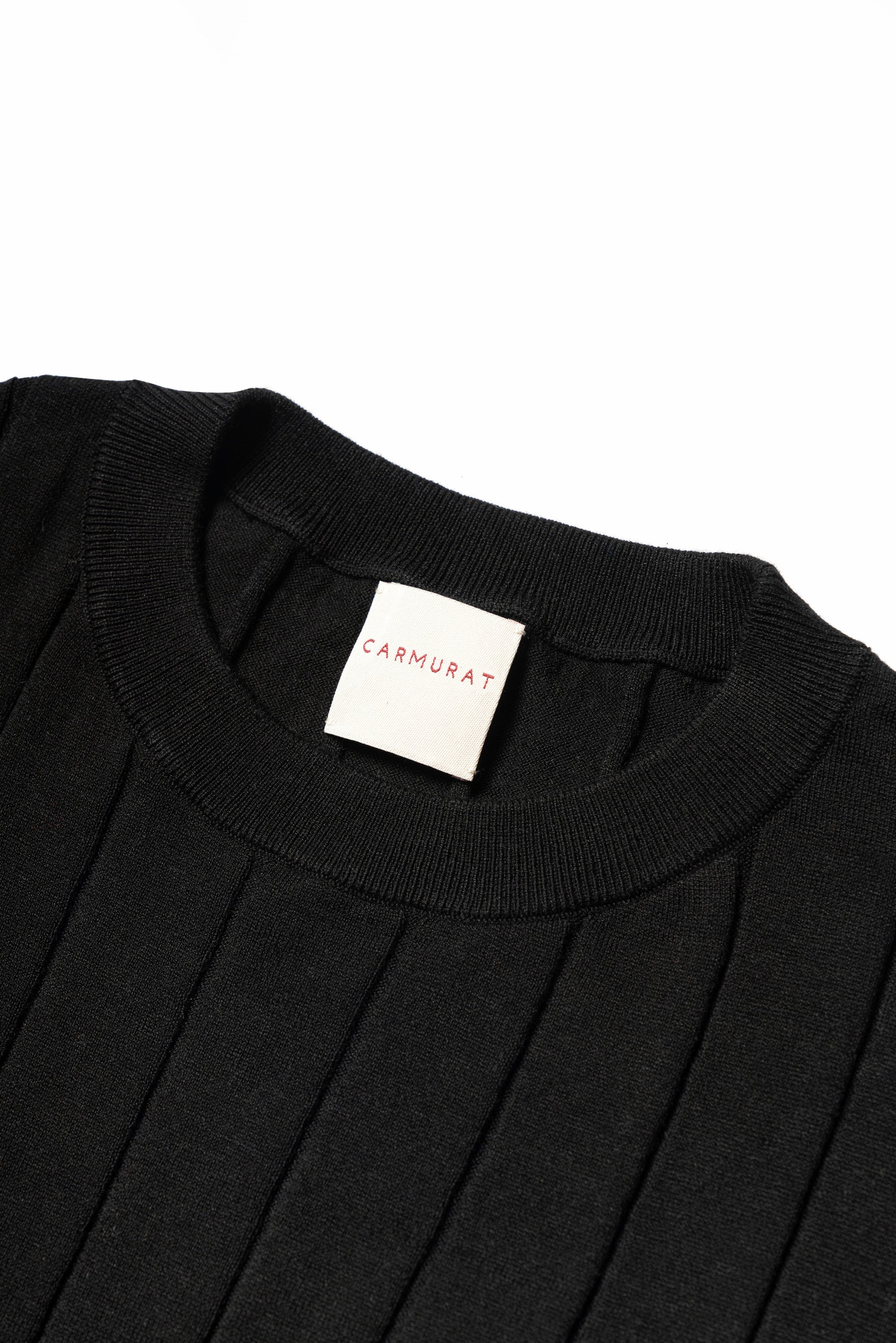 Black / Burgundy Cotton Silk Crew Neck