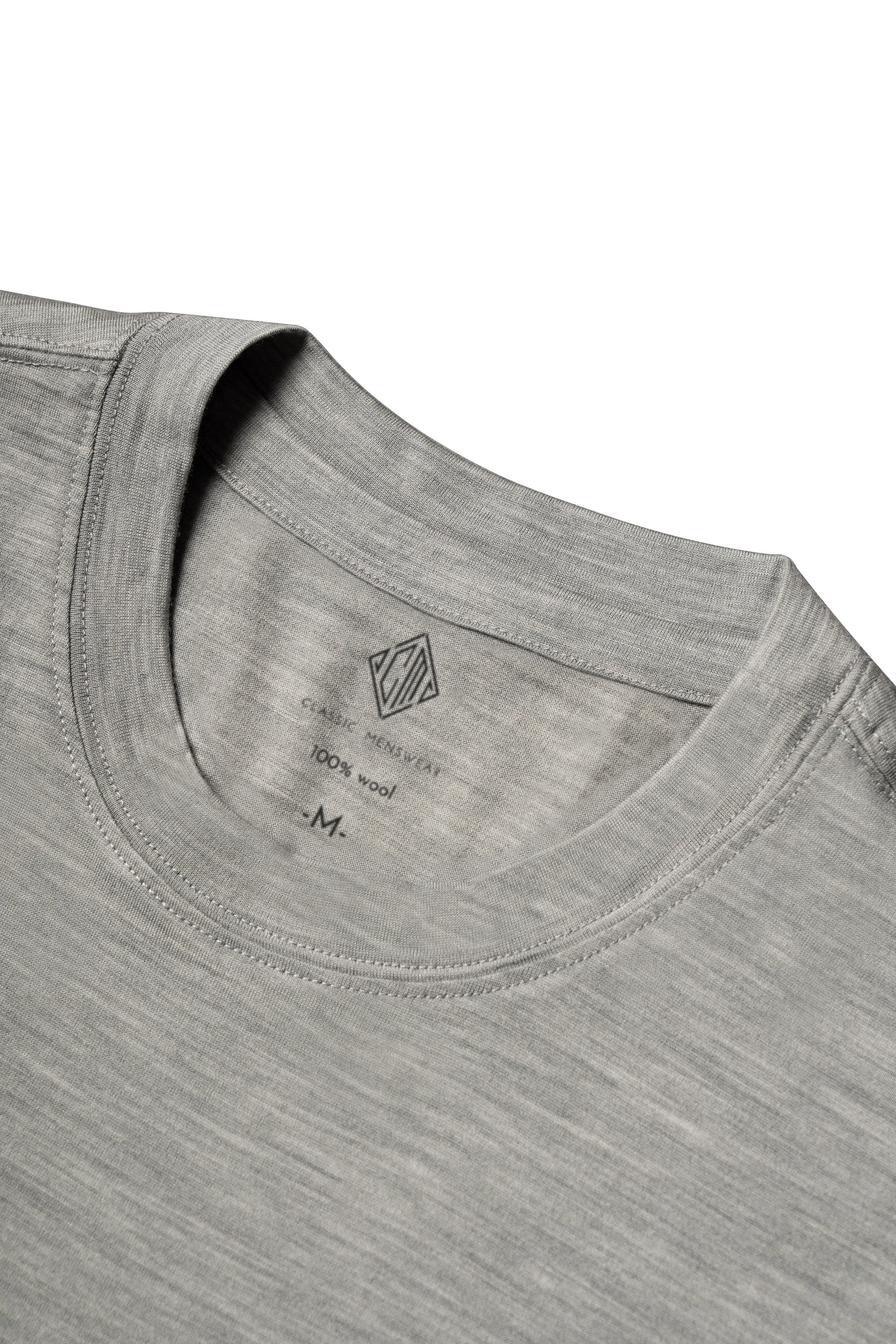 Grey / Black 17 Micron 120s Wool T-shirt