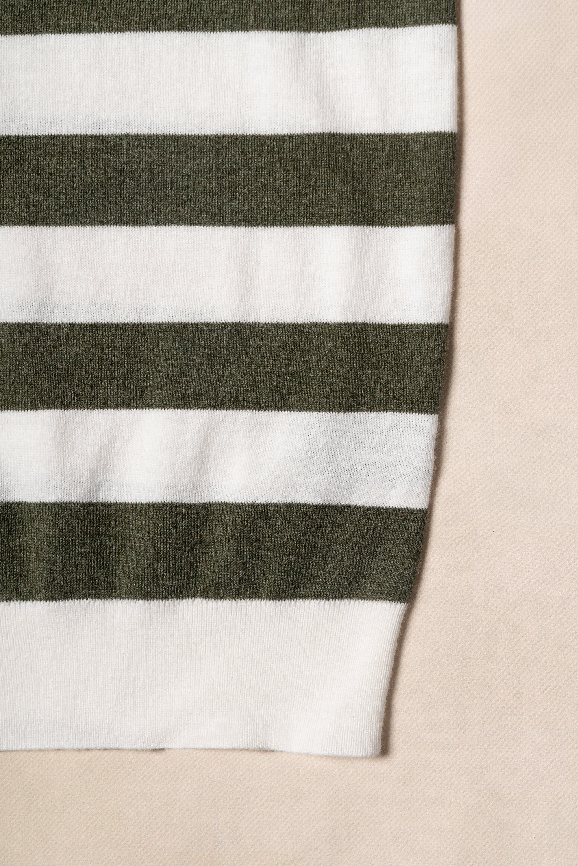 Taupe / Navy / Moss Cotton Silk Breton Top