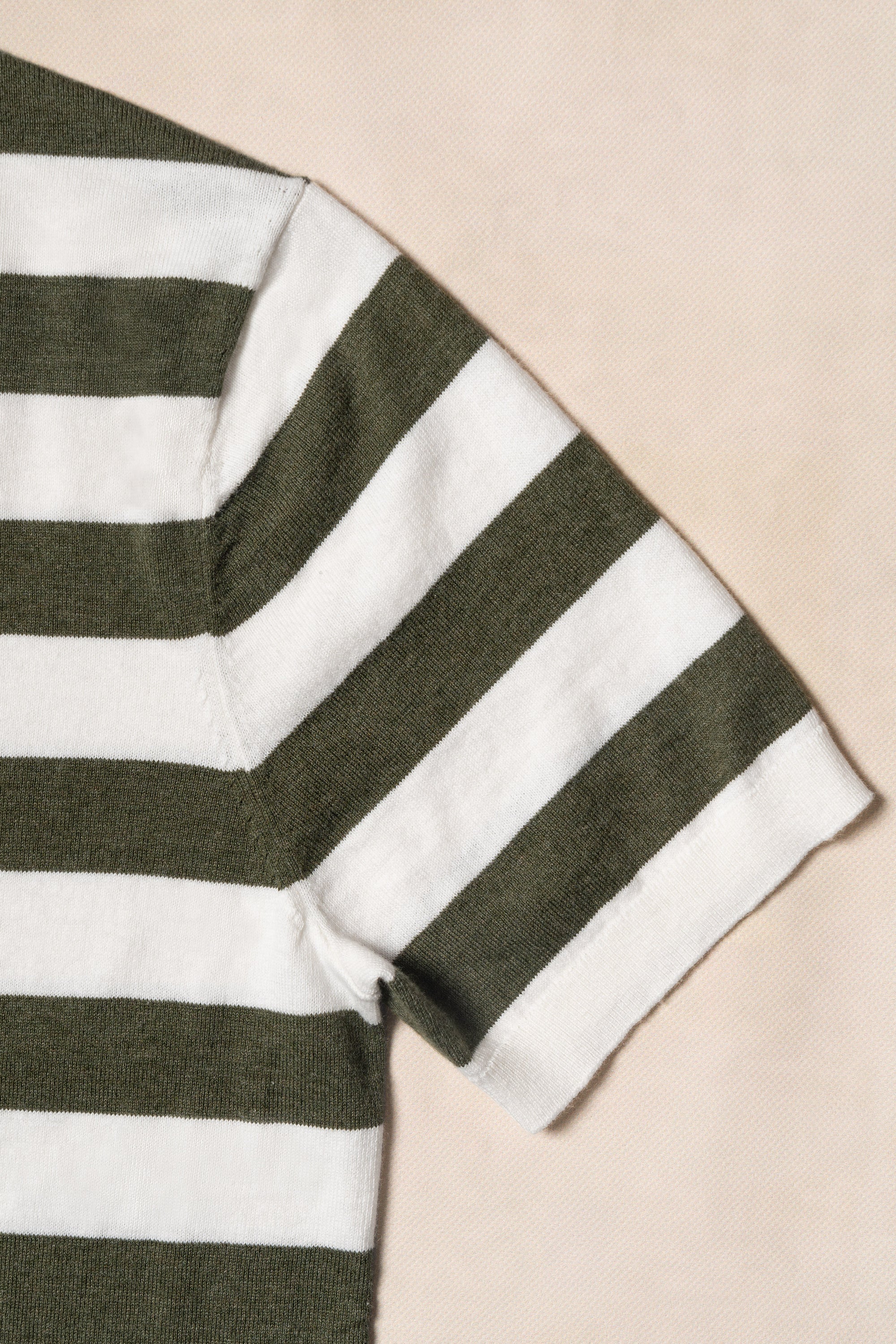 Taupe / Navy / Moss Cotton Silk Breton Top