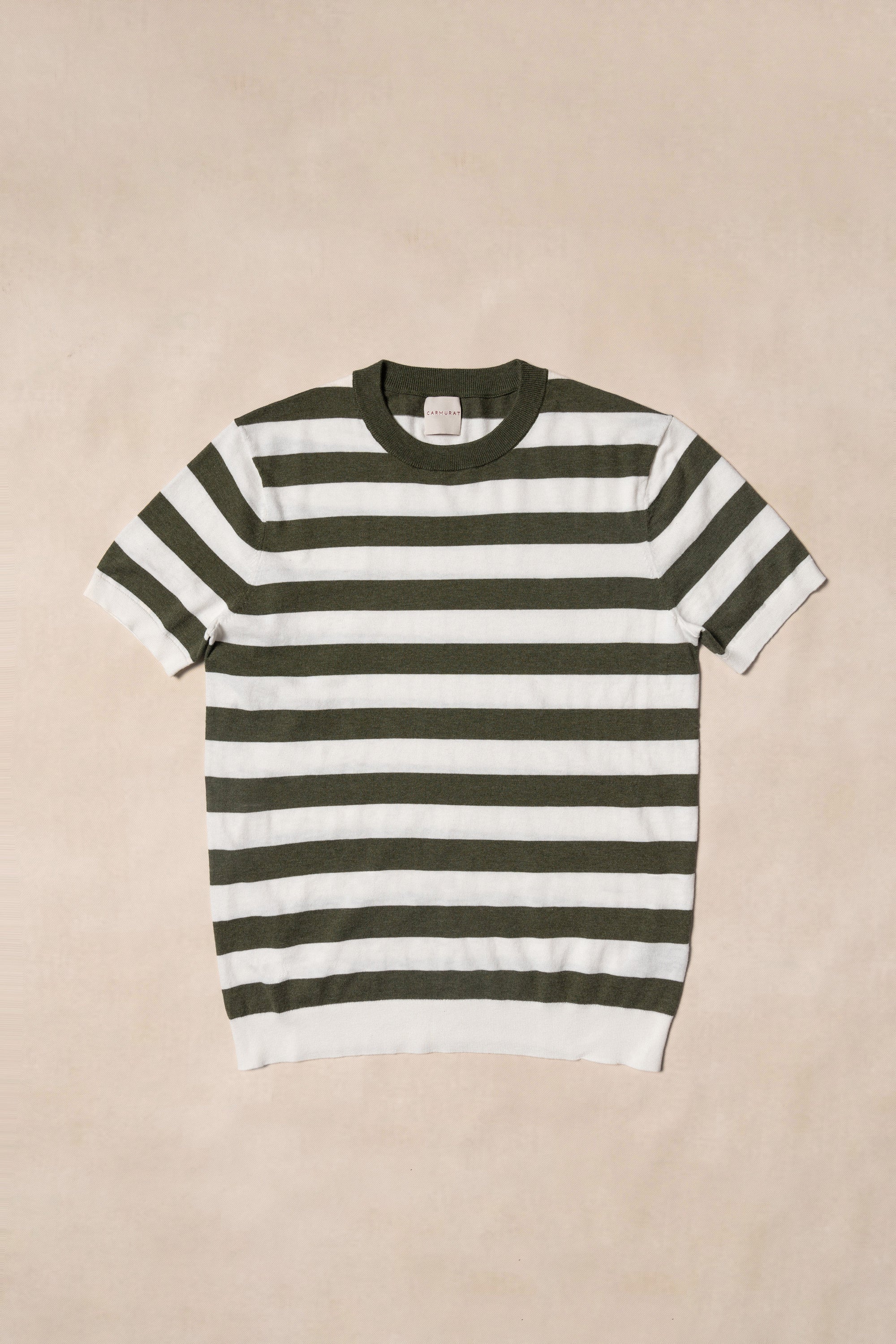 Taupe / Navy / Moss Cotton Silk Breton Top