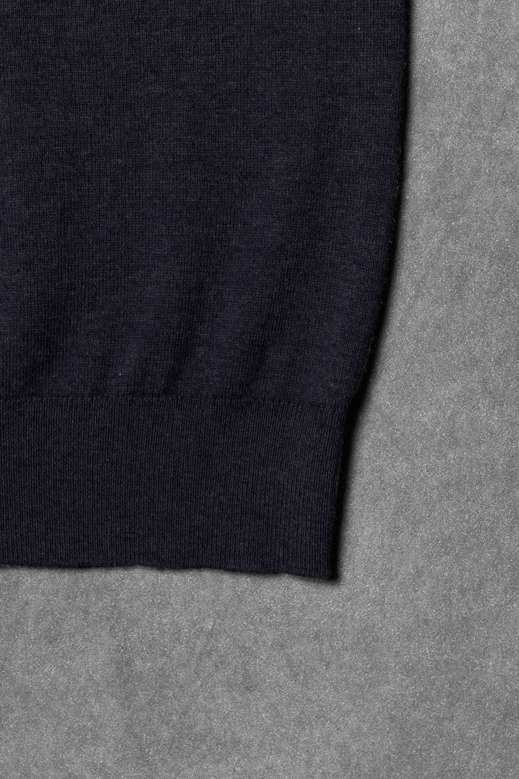 Mocha / Navy Cotton Blending Knitted Short Sleeve Mock Neck