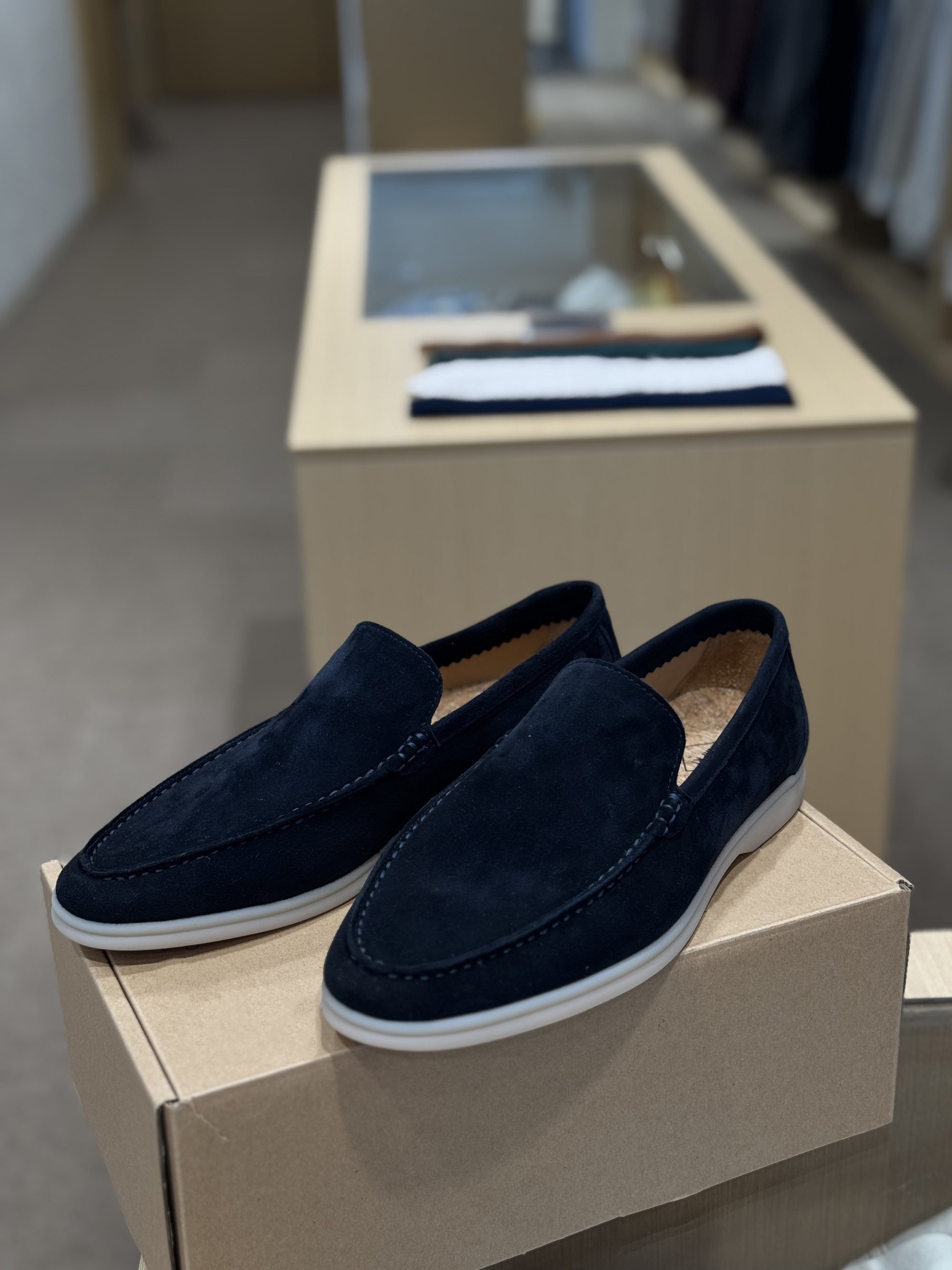 Navy Capri Loafers