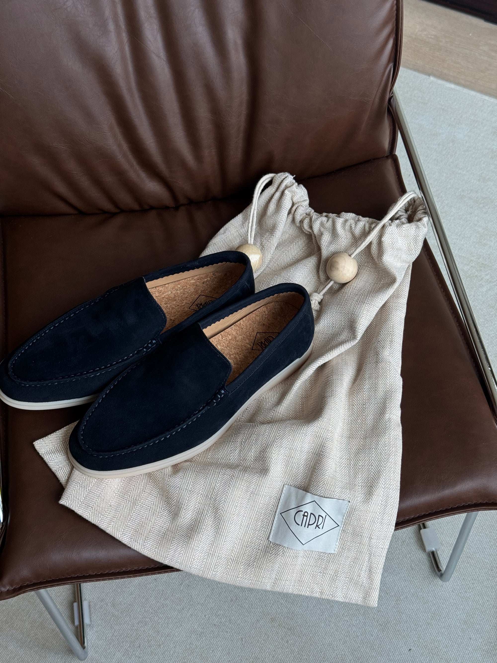Navy Capri Loafers