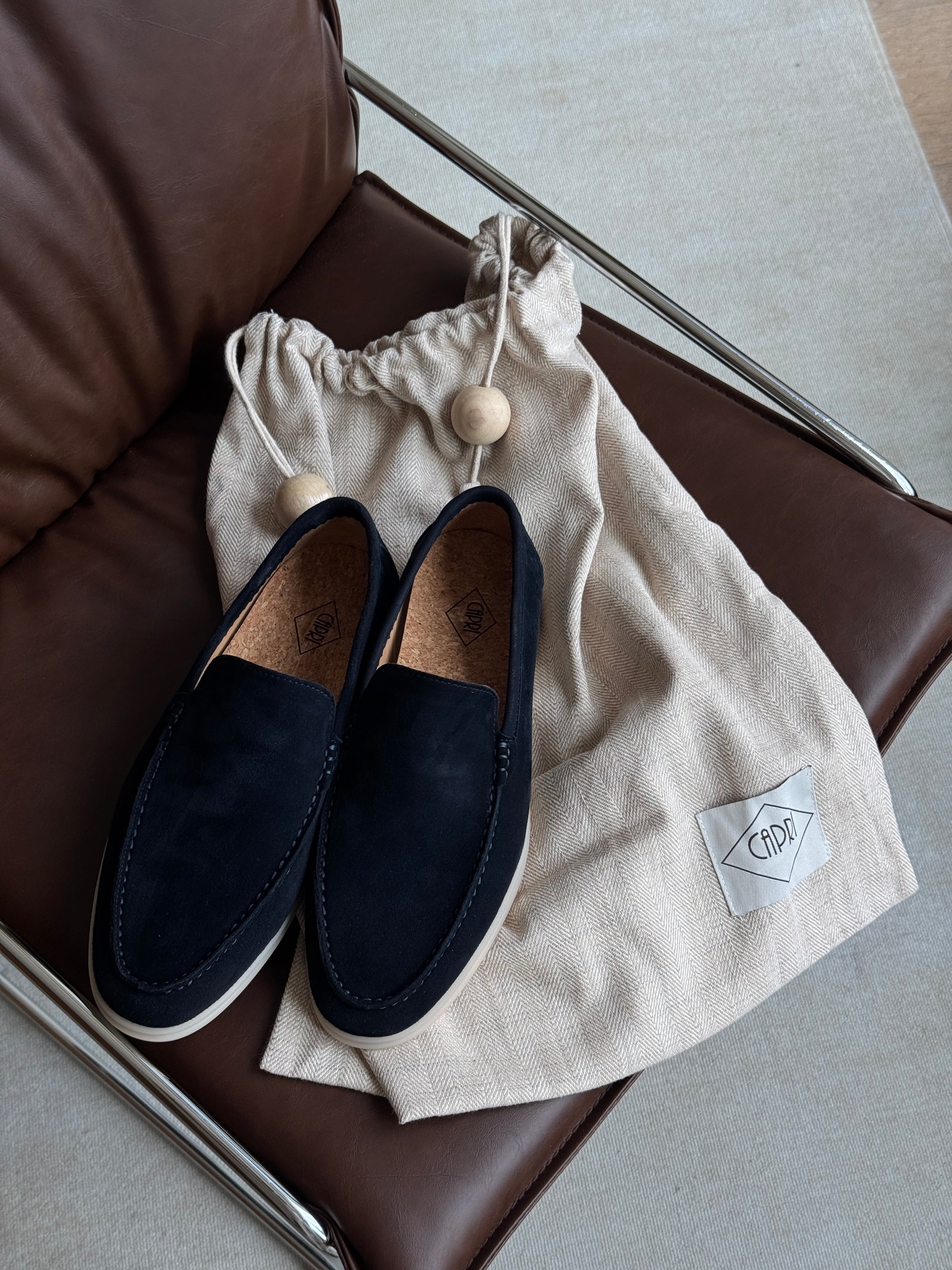 Navy Capri Loafers